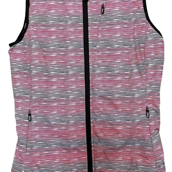 Nivo  Womens Sz S Striped Golf Vest Full ZIP Side Pockets - Picture 2 of 8